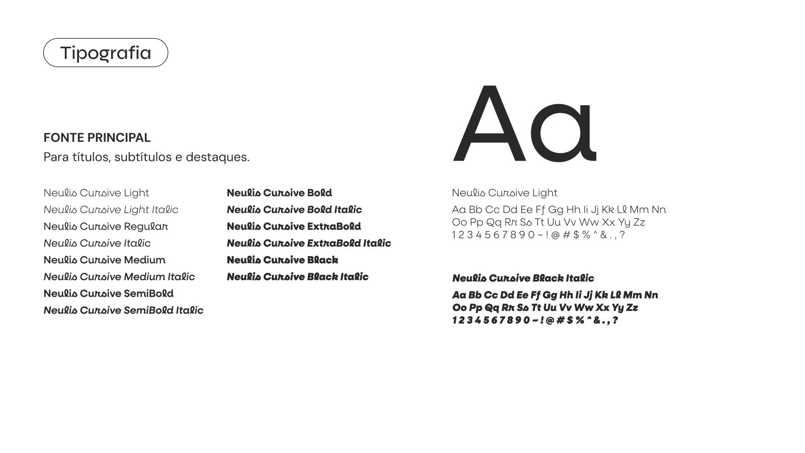 Tipografia Neulis Cursive